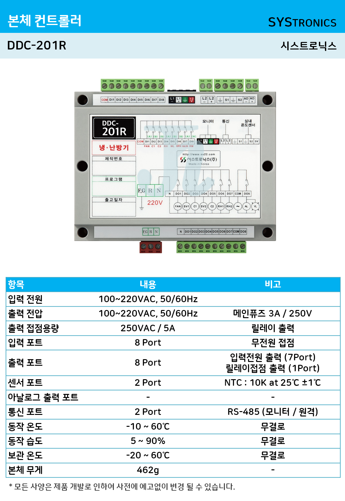 DDC-201R 본체 컨트롤러 (시스트로닉스)