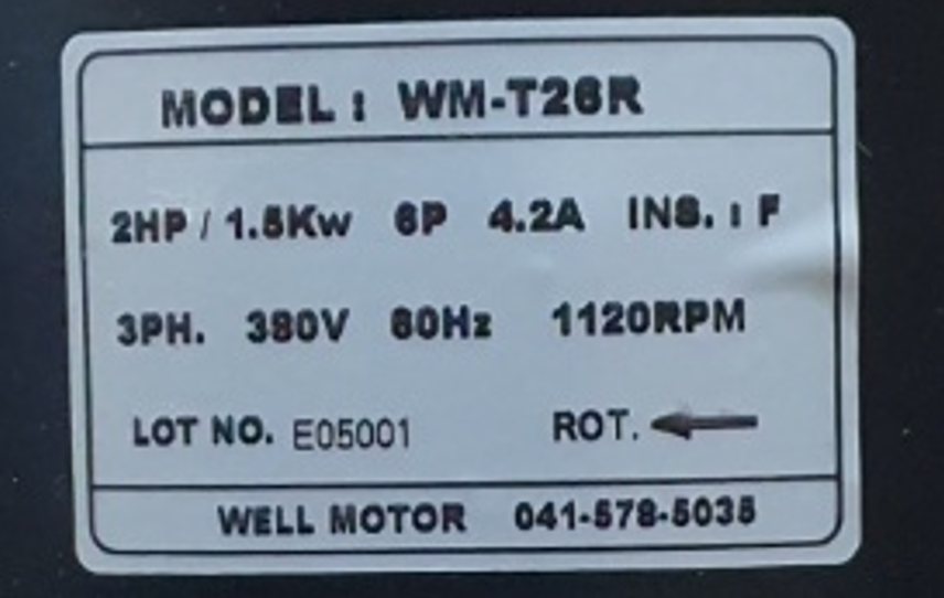 RC모타 WM-T26R (1.5KW 2HP 380V)
